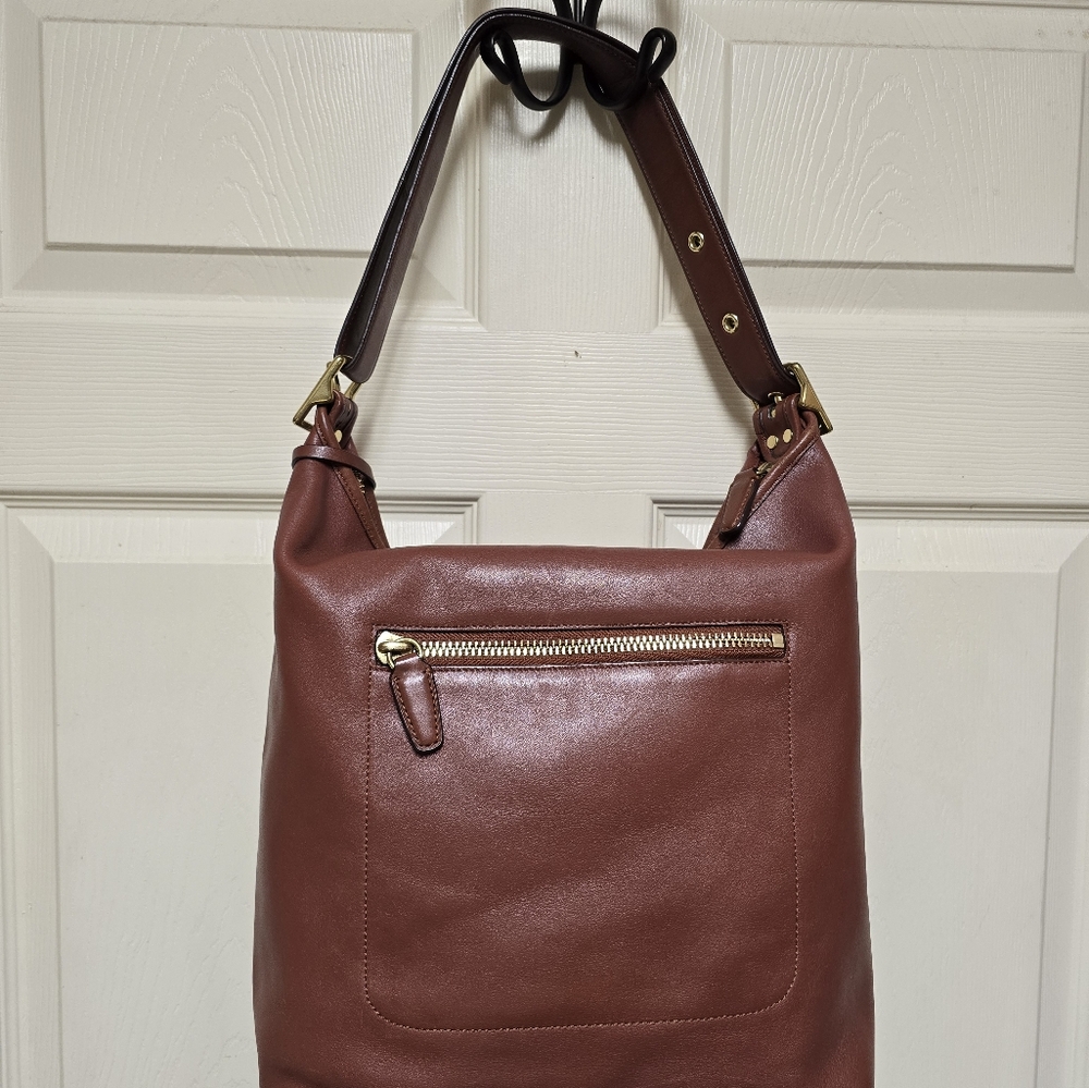 COACH Legacy Duffle Red Leather Shoulder Crossbody Tassel Purse Bag 19889 - Picture 11 of 17